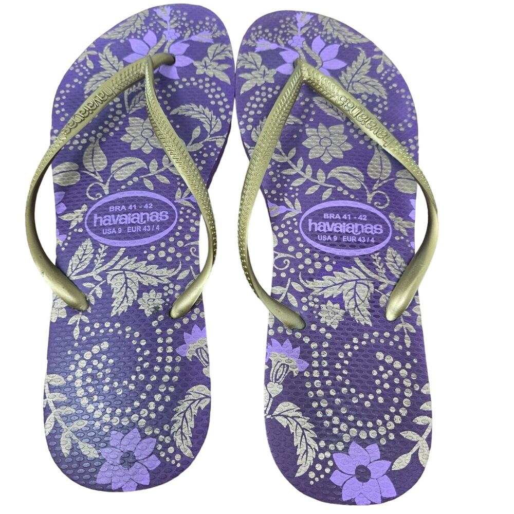 Havaianas Purple Gray Women's Summer Flip Flops US 9